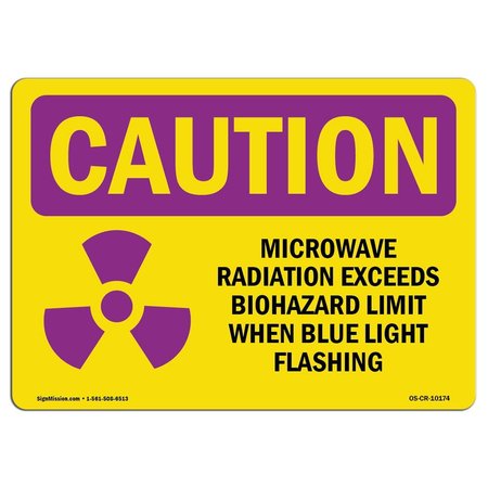 SIGNMISSION OSHA RADIATION Sign, May Contain Radioactive Material, 18in X 12in Decal, 12" H, 18" W, Landscape OS-CR-D-1218-L-10174
